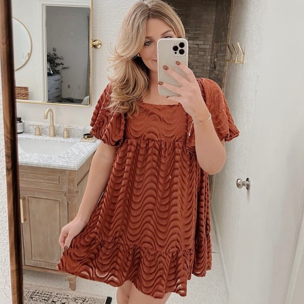 Moon River Rust Mini Dress